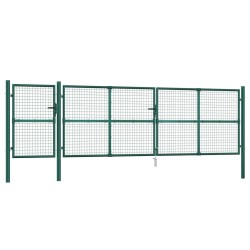 vidaXL Puerta de malla de jardín acero galvanizado verde 500x175 cm