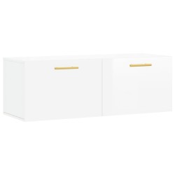 vidaXL Armario de pared madera ingeniería blanco brillo 100x36,5x35 cm