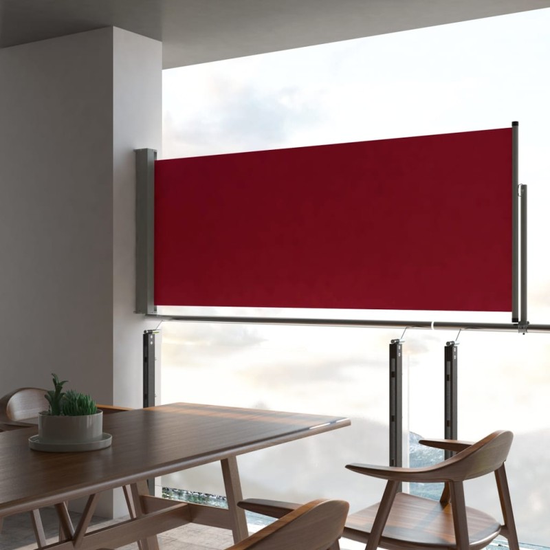 vidaXL Toldo lateral retráctil de jardín o terraza rojo 100x300 cm vidaXL Toldo lateral retráctil de jardín o terraza rojo 100x300 cm
