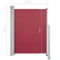 vidaXL Toldo lateral retráctil de jardín o terraza rojo 100x300 cm vidaXL Toldo lateral retráctil de jardín o terraza rojo 100x300 cm