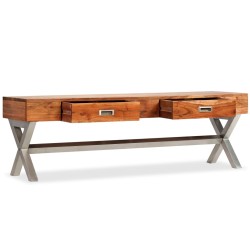 vidaXL Mueble dde TV con cajones madera maciza acabado sheesham 140 cm