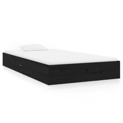 vidaXL Estructura de cama madera maciza negro 90x200 cm