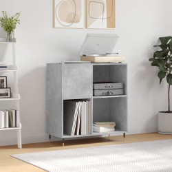 vidaXL Mueble discos madera contrachapada gris hormigón 84,5x38x89 cm