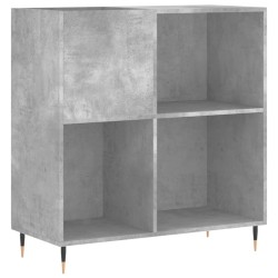 vidaXL Mueble discos madera contrachapada gris hormigón 84,5x38x89 cm