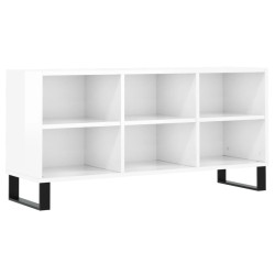 vidaXL Mueble de TV madera de ingeniería blanco brillo 103,5x30x50 cm