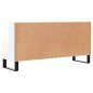 vidaXL Mueble de TV madera de ingeniería blanco brillo 103,5x30x50 cm