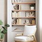 vidaXL Estante de pared madera maciza roble sin tratar 80x30x(2-4) cm