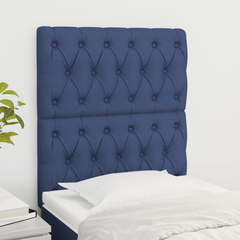 vidaXL Cabeceros 2 unidades de tela azul 80x7x78/88 cm vidaXL Cabeceros 2 unidades de tela azul 80x7x78/88 cm