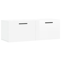 vidaXL Armario de pared madera ingeniería blanco brillo 100x36,5x35 cm