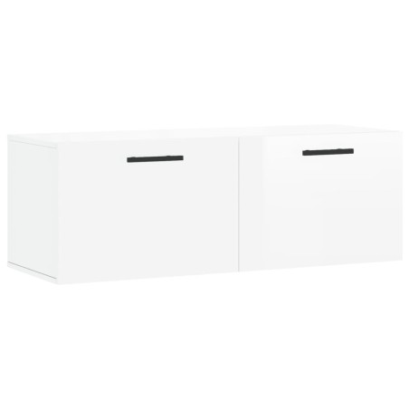 vidaXL Armario de pared madera ingeniería blanco brillo 100x36,5x35 cm