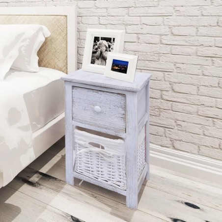 vidaXL Mesitas de noche 2 unidades madera blanca 