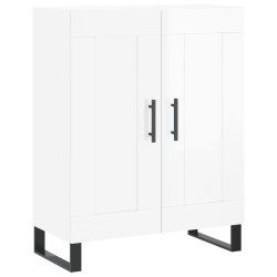 vidaXL Aparador de madera contrachapada blanco brillante 69,5x34x90 cm