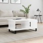 vidaXL Mesa de centro madera contrachapada blanco brillo 90x50x40 cm vidaXL Mesa de centro madera contrachapada blanco brillo 90x50x40 cm