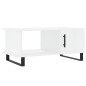 vidaXL Mesa de centro madera contrachapada blanco brillo 90x50x40 cm vidaXL Mesa de centro madera contrachapada blanco brillo 90x50x40 cm