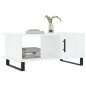 vidaXL Mesa de centro madera contrachapada blanco brillo 90x50x40 cm vidaXL Mesa de centro madera contrachapada blanco brillo 90x50x40 cm
