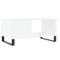 vidaXL Mesa de centro madera contrachapada blanco brillo 90x50x40 cm vidaXL Mesa de centro madera contrachapada blanco brillo 90x50x40 cm