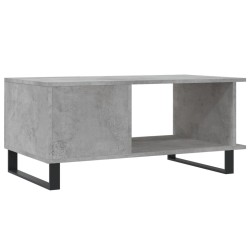 vidaXL Mesa de centro madera contrachapada gris hormigón 90x50x40 cm