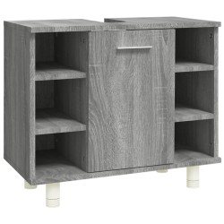 vidaXL Armario de baño madera contrachapada gris Sonoma 60x32x53,5 cm