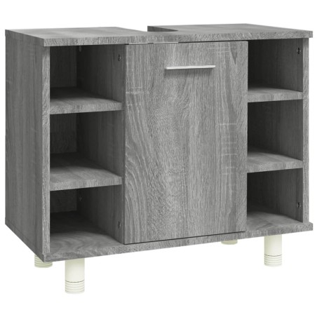 vidaXL Armario de baño madera contrachapada gris Sonoma 60x32x53,5 cm