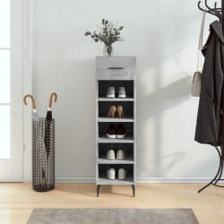 vidaXL Zapatero madera de ingeniería gris hormigón 30x35x105 cm
