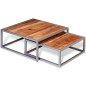 vidaXL Set de mesas de centro 2 unidades madera maciza de acacia vidaXL Set de mesas de centro 2 unidades madera maciza de acacia