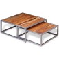 vidaXL Set de mesas de centro 2 unidades madera maciza de acacia vidaXL Set de mesas de centro 2 unidades madera maciza de acacia