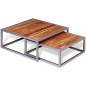vidaXL Set de mesas de centro 2 unidades madera maciza de acacia vidaXL Set de mesas de centro 2 unidades madera maciza de acacia