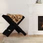 vidaXL Soporte de leña madera maciza de pino negro 47x39,5x48 cm