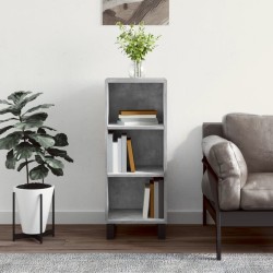 vidaXL Aparador de madera de ingeniería gris hormigón 34,5x32,5x90 cm