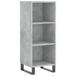 vidaXL Aparador de madera de ingeniería gris hormigón 34,5x32,5x90 cm