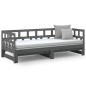 vidaXL Sofá cama extraíble madera maciza de pino gris 2x(80x200) cm vidaXL Sofá cama extraíble madera maciza de pino gris 2x(80x200) cm