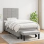 vidaXL Cama box spring con colchón tela gris claro 90x200 cm vidaXL Cama box spring con colchón tela gris claro 90x200 cm