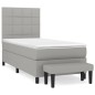 vidaXL Cama box spring con colchón tela gris claro 90x200 cm vidaXL Cama box spring con colchón tela gris claro 90x200 cm
