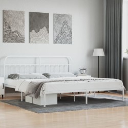 vidaXL Estructura de cama con cabecero metal blanca 200x200 cm