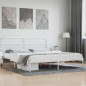vidaXL Estructura de cama con cabecero metal blanca 200x200 cm vidaXL Estructura de cama con cabecero metal blanca 200x200 cm