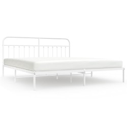 vidaXL Estructura de cama con cabecero metal blanca 200x200 cm