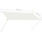 vidaXL Toldo retráctil 250x150 cm crema vidaXL Toldo retráctil 250x150 cm crema