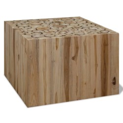 vidaXL Mesa de centro de madera de teca genuina 50x50x35 cm