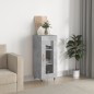vidaXL Aparador de madera contrachapada gris hormigón 34,5x34x90 cm