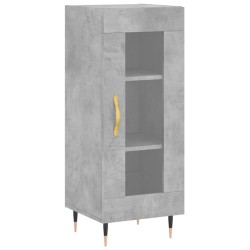 vidaXL Aparador de madera contrachapada gris hormigón 34,5x34x90 cm