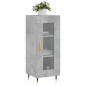 vidaXL Aparador de madera contrachapada gris hormigón 34,5x34x90 cm
