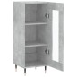 vidaXL Aparador de madera contrachapada gris hormigón 34,5x34x90 cm
