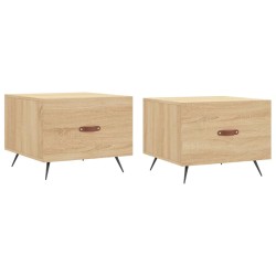 vidaXL Mesas de centro 2 uds madera ingeniería roble Sonoma 50x50x40cm