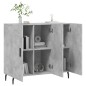 vidaXL Aparador de madera de ingeniería gris hormigón 90x34x80 cm