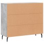 vidaXL Aparador de madera de ingeniería gris hormigón 90x34x80 cm