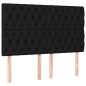 vidaXL Cabeceros 4 unidades tela negro 80x7x78/88 cm vidaXL Cabeceros 4 unidades tela negro 80x7x78/88 cm