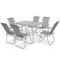 vidaXL Juego de comedor de jardín 8 piezas acero y textilene gris