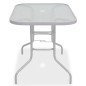 vidaXL Juego de comedor de jardín 8 piezas acero y textilene gris