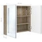 vidaXL Armario de baño con espejo y LED blanco y roble 62x14x60 cm vidaXL Armario de baño con espejo y LED blanco y roble 62x14x60 cm