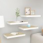 vidaXL Estantes flotantes pared 4 uds MDF roble y blanco 50x23x3,8 cm
